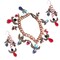 Twelve Protection Angels Heavy Copper Chain Charm Bracelet and Matching Earrings Red Blue and Black product 1